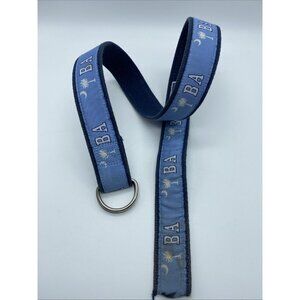 Moon Shine Blue B.A. Cotton Woven D Ring Belt Men's Size M End to End 31"